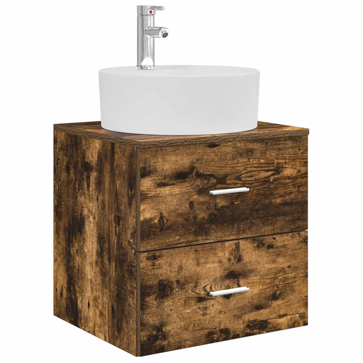 vidaXL Bathroom Furniture Set 3 pcs Smoked Oak 129 x 44.5 x 80 cm 4
