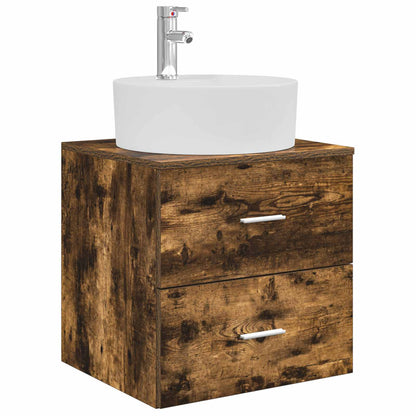 vidaXL Bathroom Furniture Set 3 pcs Smoked Oak 129 x 44.5 x 80 cm 4