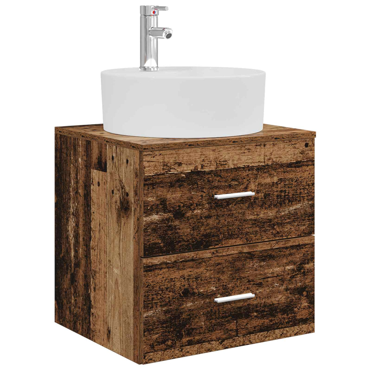 vidaXL Bathroom Furniture Set 3 pcs Old Wood 129 x 44.5 x 80 cm 4