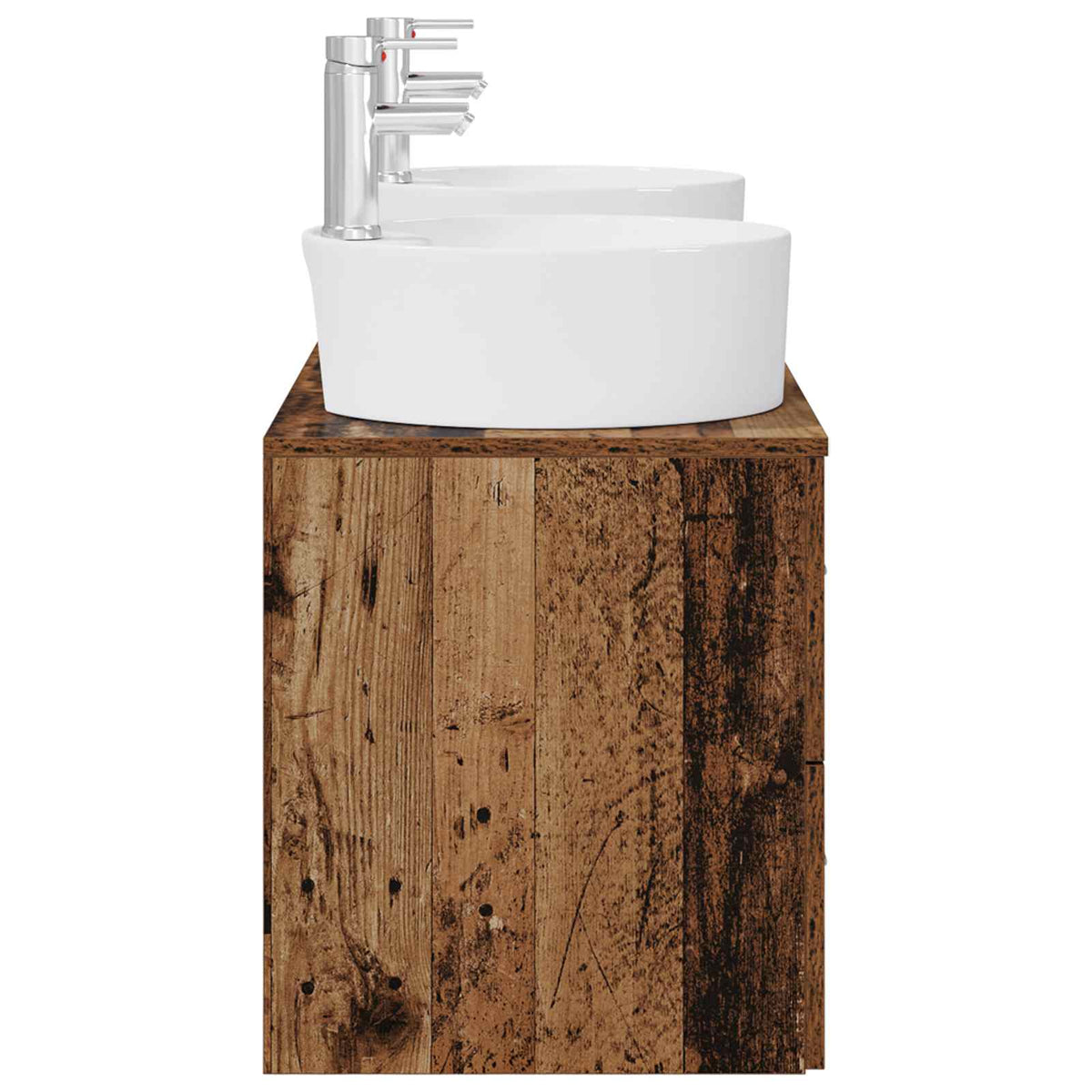 vidaXL Bathroom Furniture Set 3 pcs Old Wood 129 x 44.5 x 80 cm 6