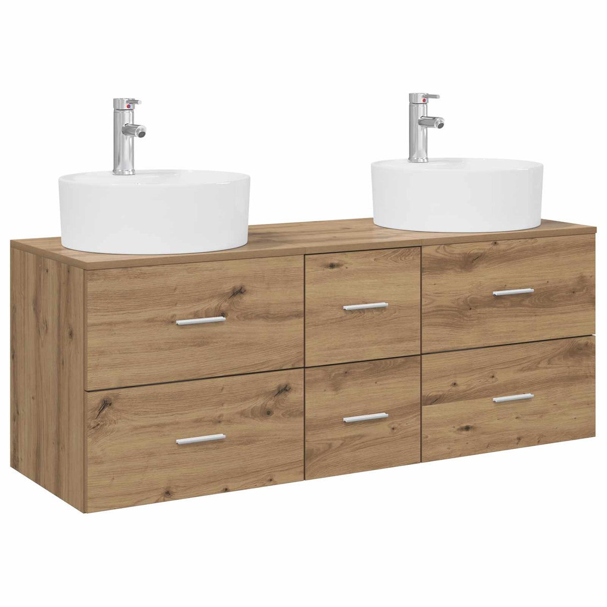 vidaXL Bathroom Furniture Set 3 pcs Artisan Oak 129 x 44.5 x 80 cm 2