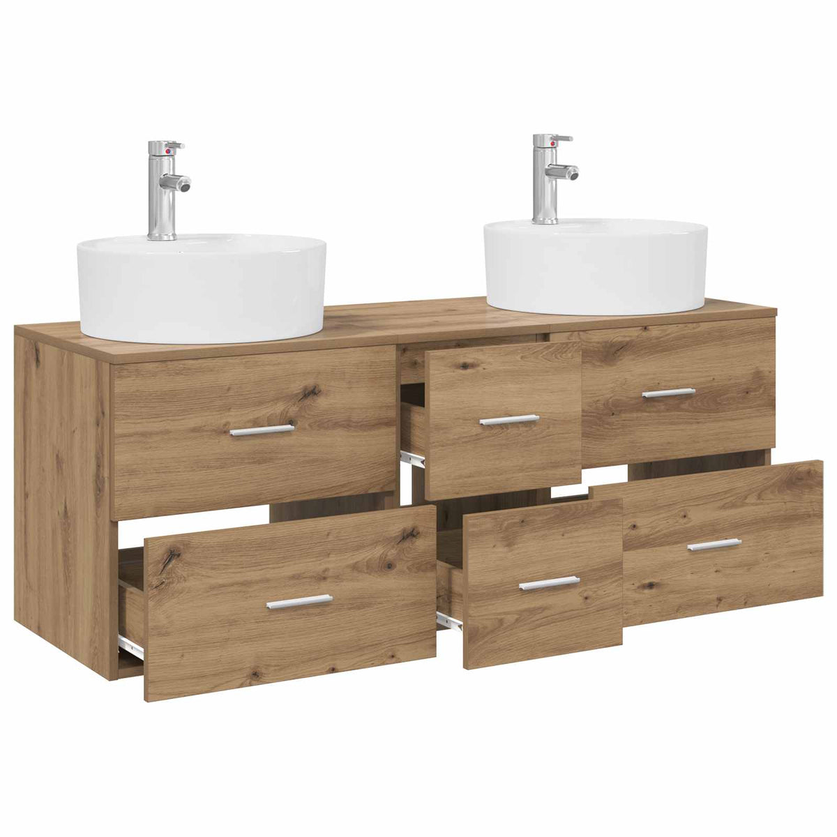 vidaXL Bathroom Furniture Set 3 pcs Artisan Oak 129 x 44.5 x 80 cm 3
