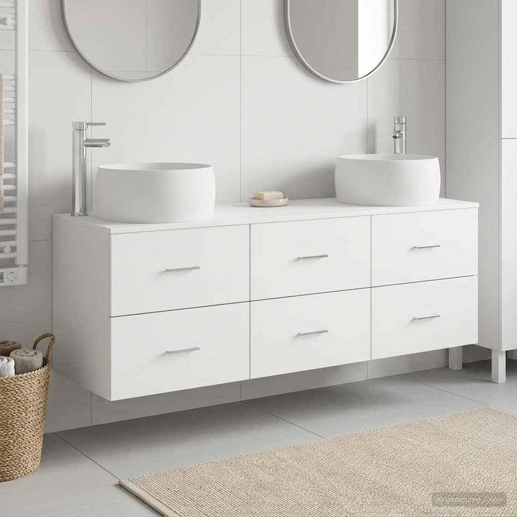 vidaXL Bathroom Furniture Set 3 pcs White 161.5 x 44.5 x 80 cm 1