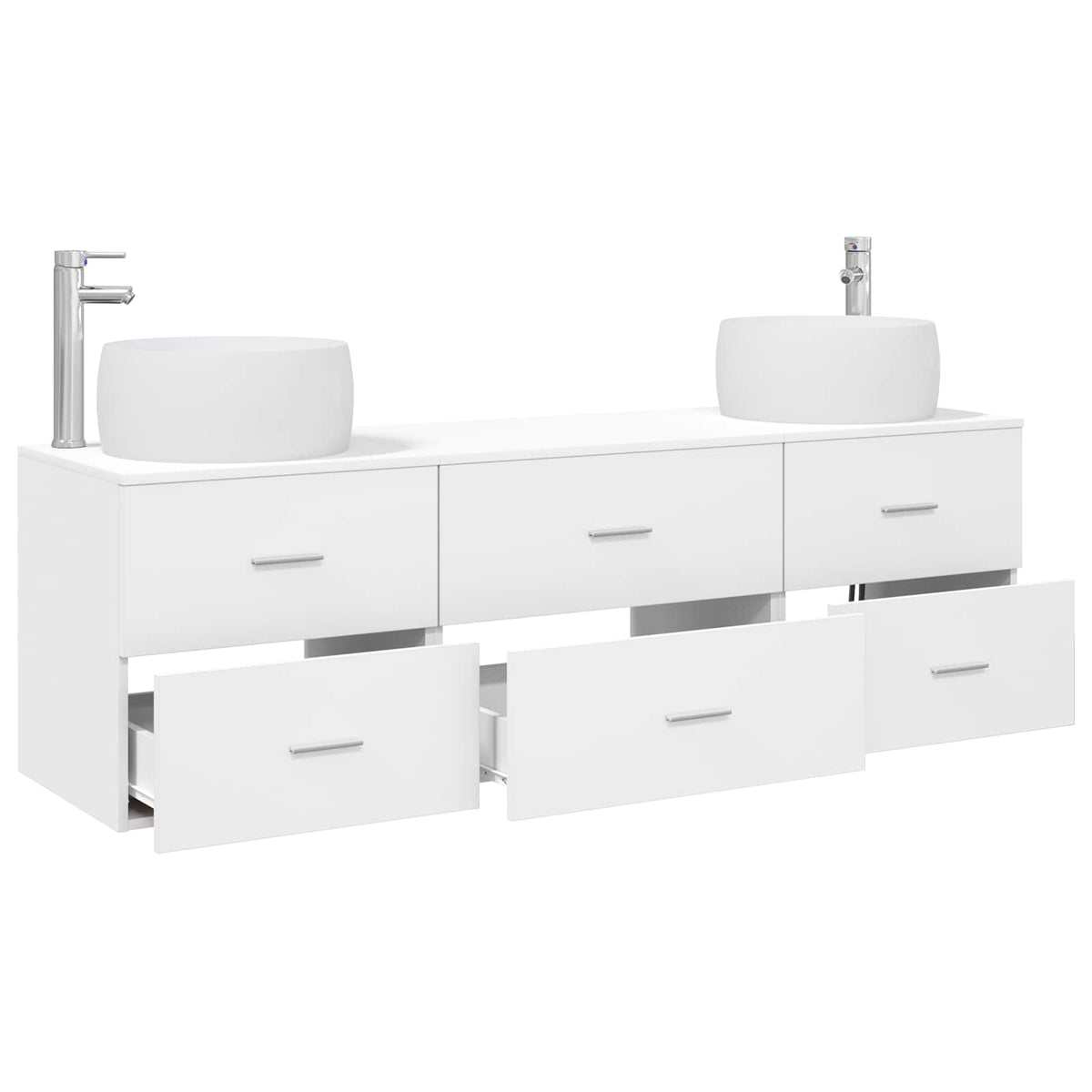 vidaXL Bathroom Furniture Set 3 pcs White 161.5 x 44.5 x 80 cm 3