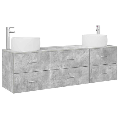 vidaXL Bathroom Furniture Set 3 pcs Concrete Grey 161.5 x 44.5 x 80 cm 2
