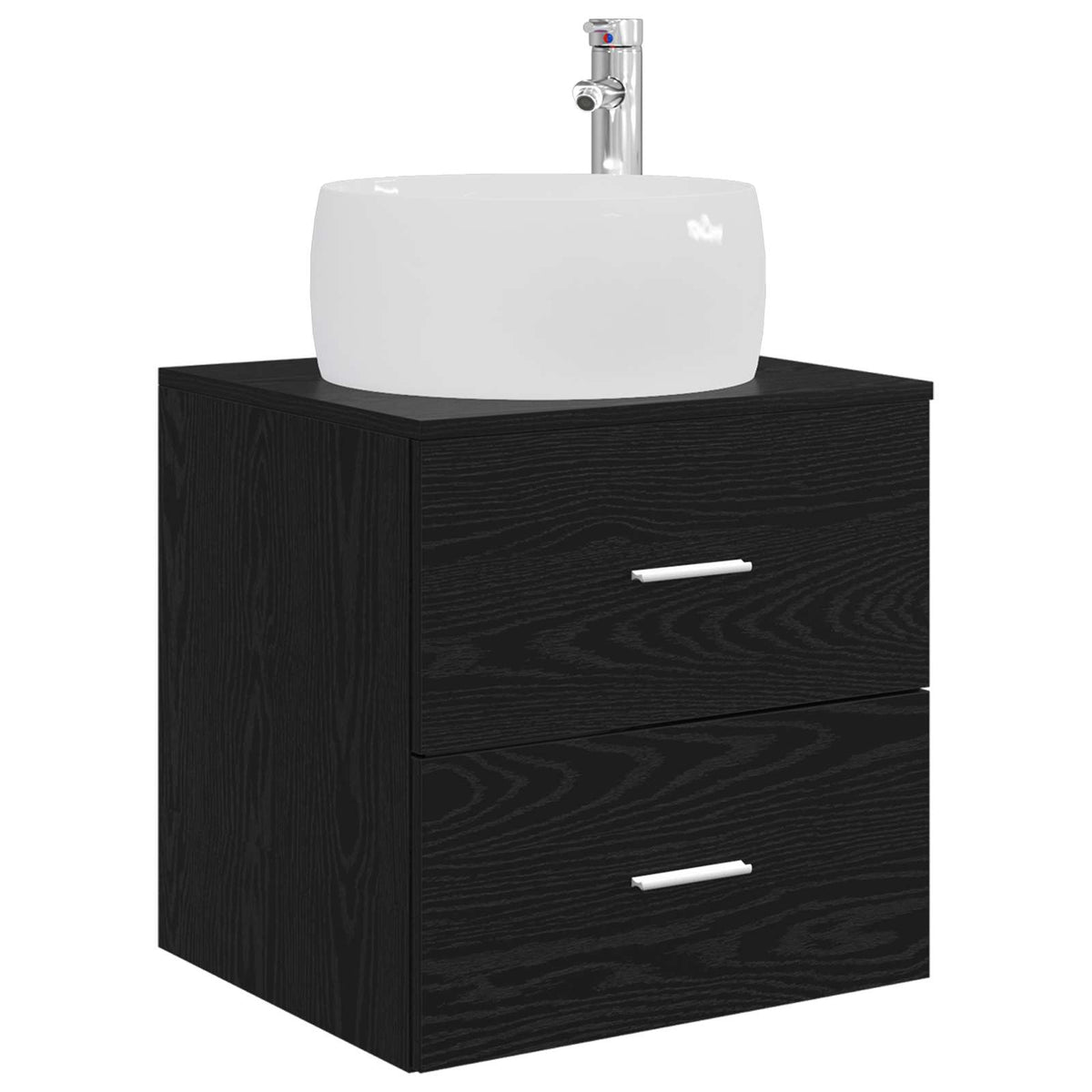 vidaXL Bathroom Furniture Set 3 pcs Black 49.5 x 44.5 x 66 cm 5