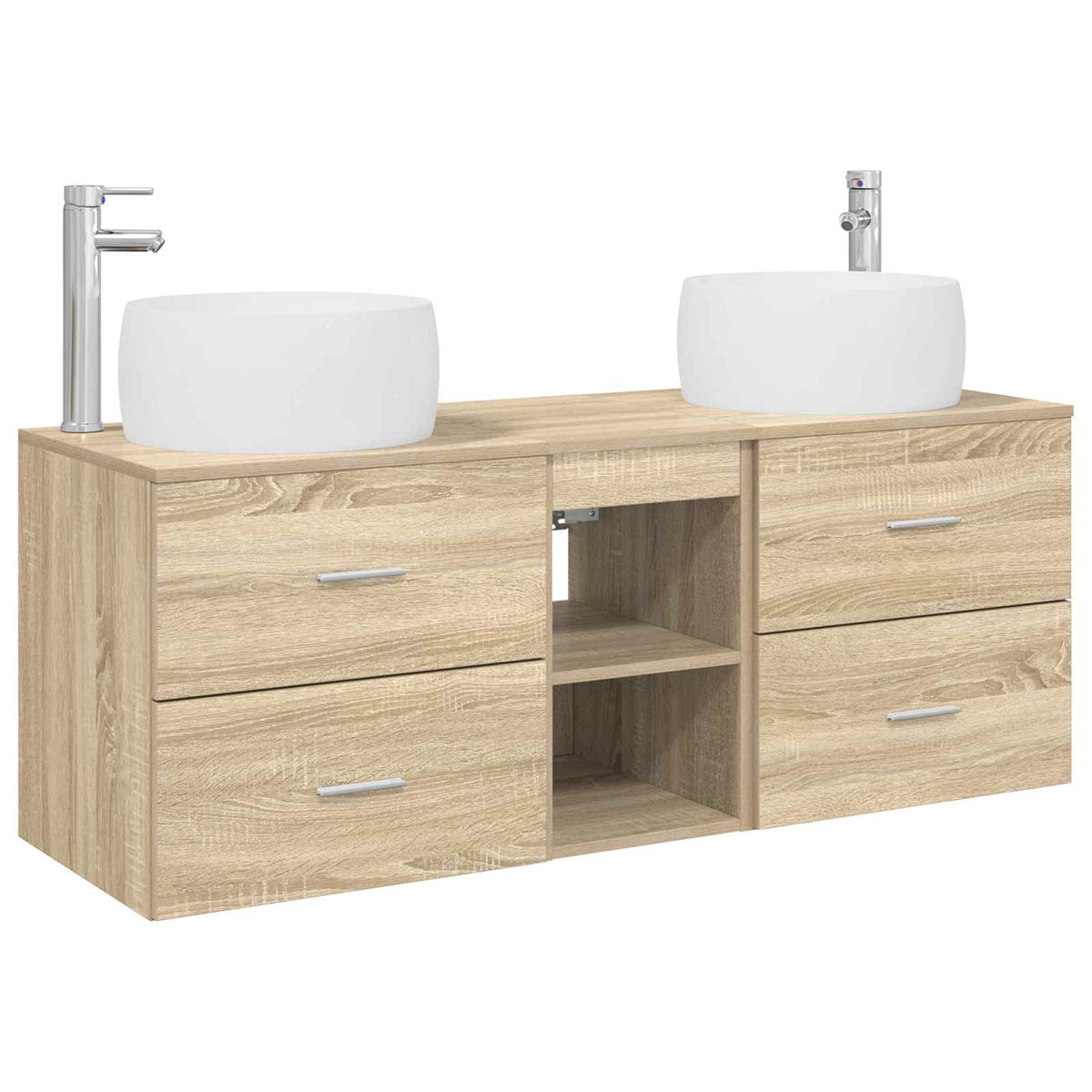 Wall-mounted Bathroom Cabinet Set 3 pcs Sonoma oak