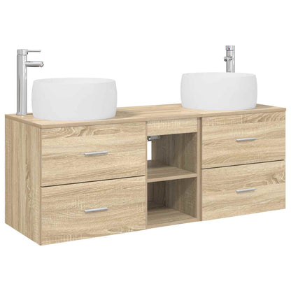 Wall-mounted Bathroom Cabinet Set 3 pcs Sonoma oak
