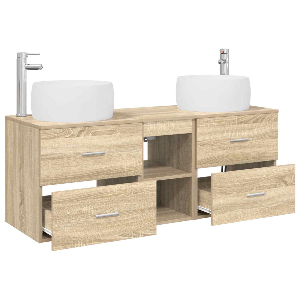 vidaXL Bathroom Furniture Set 3 pcs Sonoma Oak 49.5 x 44.5 x 66 cm 4