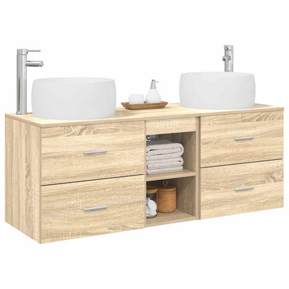 Wall-mounted Bathroom Cabinet Set 3 pcs Sonoma oak