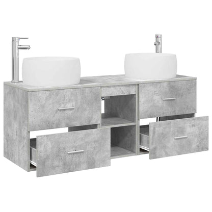 vidaXL Bathroom Furniture Set 3 pcs Concrete Grey 49.5 x 44.5 x 66 cm 4