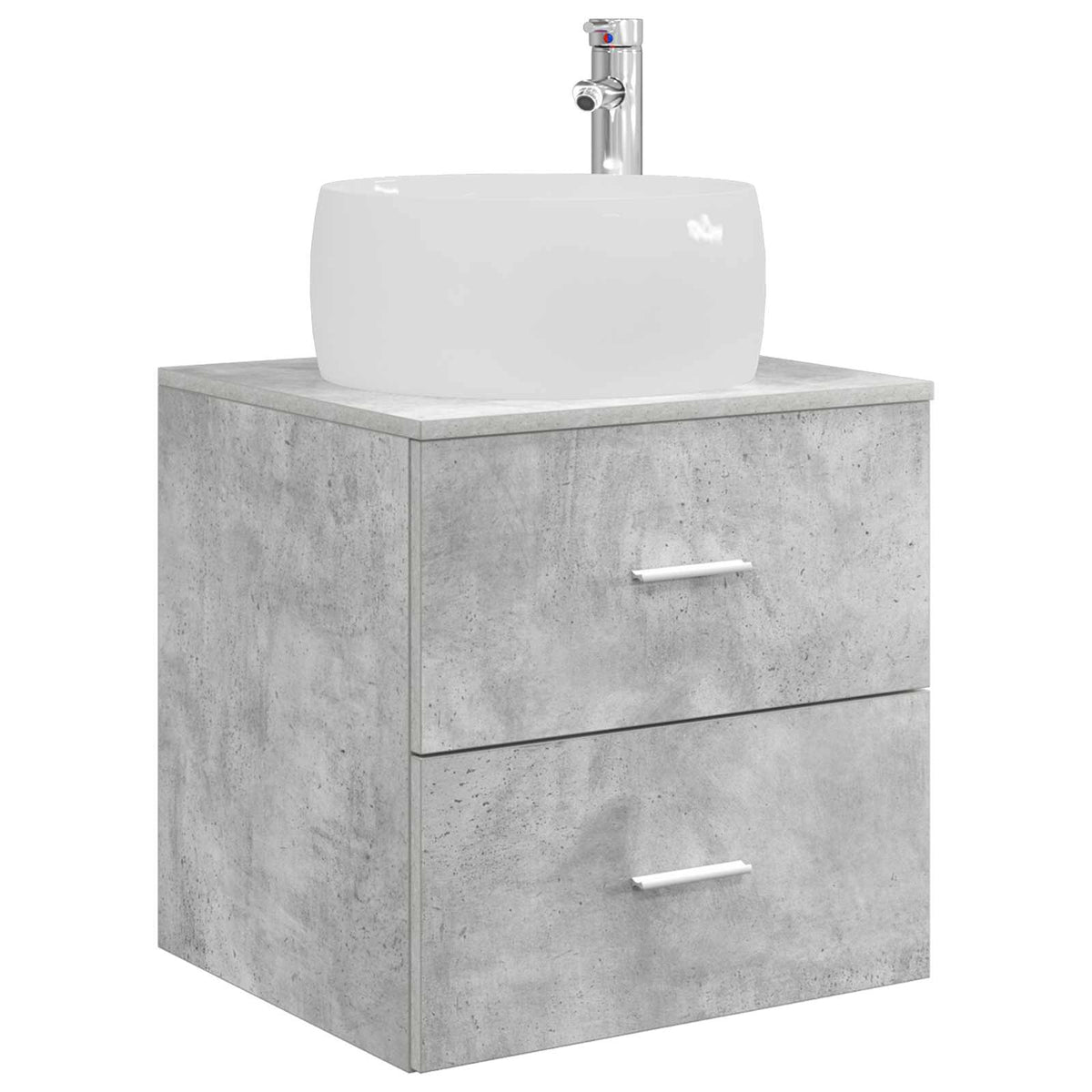 vidaXL Bathroom Furniture Set 3 pcs Concrete Grey 49.5 x 44.5 x 66 cm 5