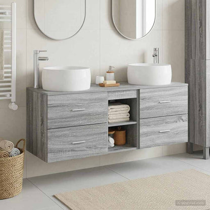 vidaXL Bathroom Furniture Set 3 pcs Grey Sonoma 49.5 x 44.5 x 66 cm 1