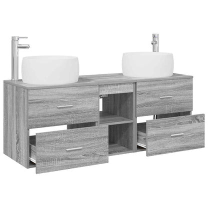 vidaXL Bathroom Furniture Set 3 pcs Grey Sonoma 49.5 x 44.5 x 66 cm 4