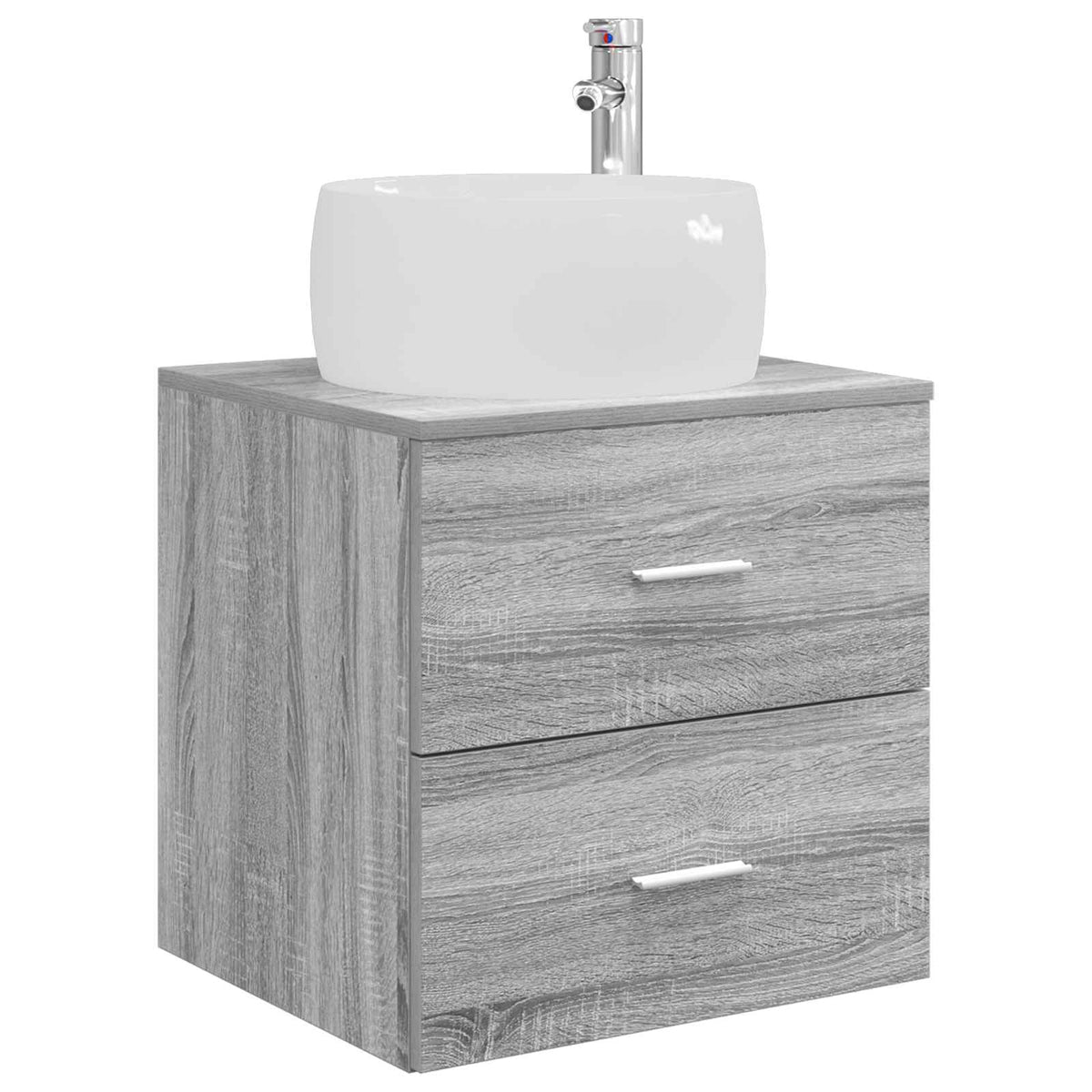 vidaXL Bathroom Furniture Set 3 pcs Grey Sonoma 49.5 x 44.5 x 66 cm 5