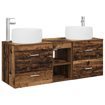 vidaXL Bathroom Furniture Set 3 pcs Old Wood 49.5 x 44.5 x 66 cm 2