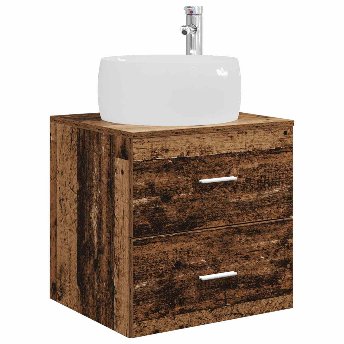 vidaXL Bathroom Furniture Set 3 pcs Old Wood 49.5 x 44.5 x 66 cm 5
