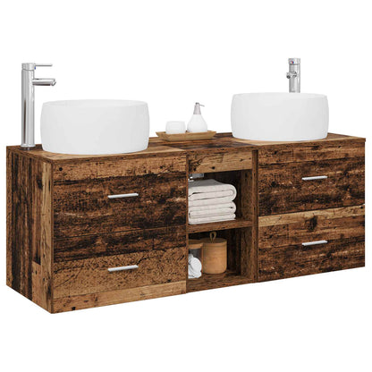 vidaXL Bathroom Furniture Set 3 pcs Old Wood 49.5 x 44.5 x 66 cm 3