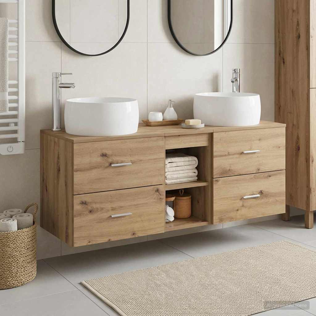 vidaXL Bathroom Furniture Set 3 pcs Artisan Oak 49.5 x 44.5 x 66 cm 1