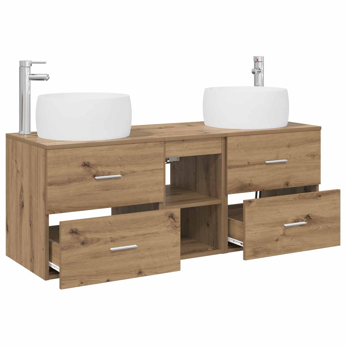 vidaXL Bathroom Furniture Set 3 pcs Artisan Oak 49.5 x 44.5 x 66 cm 4