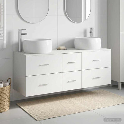 vidaXL Bathroom Furniture Set 3 pcs White 129 x 44.5 x 80 cm 1