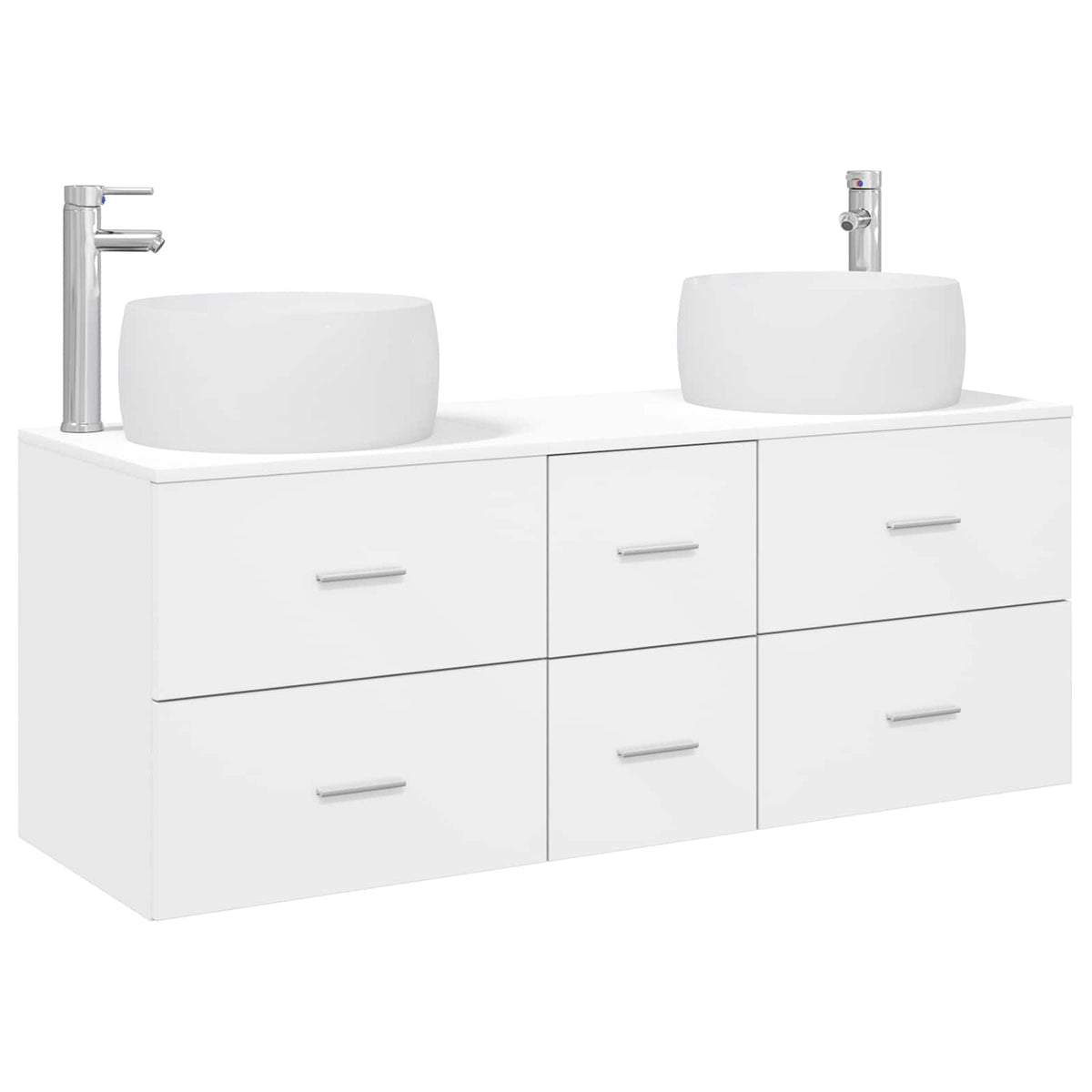 Bathroom Cabinet Set 3 pcs 129 x 44.5 x 80 cm White