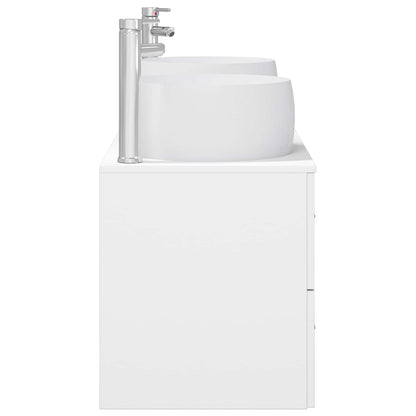 vidaXL Bathroom Furniture Set 3 pcs White 129 x 44.5 x 80 cm 6