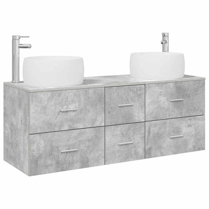 vidaXL Bathroom Furniture Set 3 pcs Concrete Grey 49.5 x 44.5 x 66 cm 2