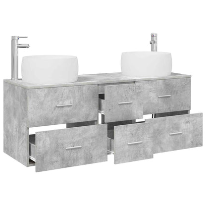 Bathroom Cabinet Set 3 pcs 129 x 44.5 x 80 cm Concrete grey