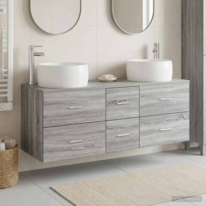 vidaXL Bathroom Furniture Set 3 pcs Grey Sonoma 129 x 44.5 x 80 cm 1
