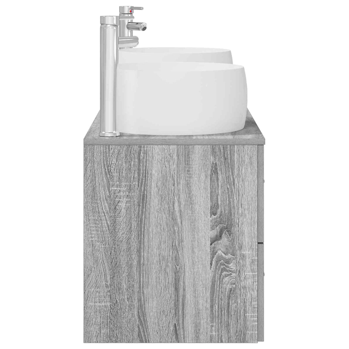 vidaXL Bathroom Furniture Set 3 pcs Grey Sonoma 129 x 44.5 x 80 cm 6