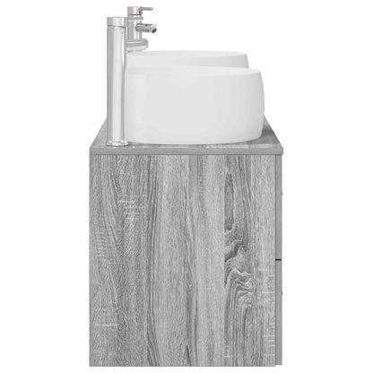 vidaXL Bathroom Furniture Set 3 pcs Grey Sonoma 129 x 44.5 x 80 cm 6