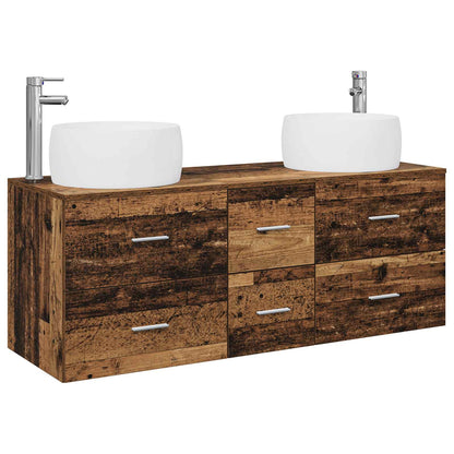Bathroom Cabinet Set 3 pcs 129 x 44.5 x 80 cm Old wood