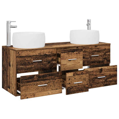 vidaXL Bathroom Furniture Set 3 pcs Old Wood 49.5 x 44.5 x 66 cm 3