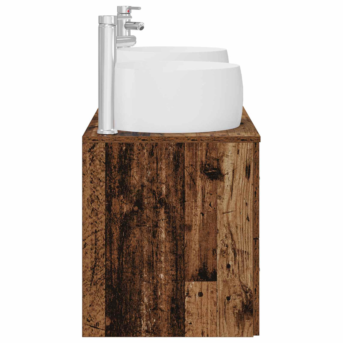 vidaXL Bathroom Furniture Set 3 pcs Old Wood 49.5 x 44.5 x 66 cm 6