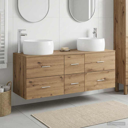 vidaXL Bathroom Furniture Set 3 pcs Artisan Oak 49.5 x 44.5 x 66 cm 1