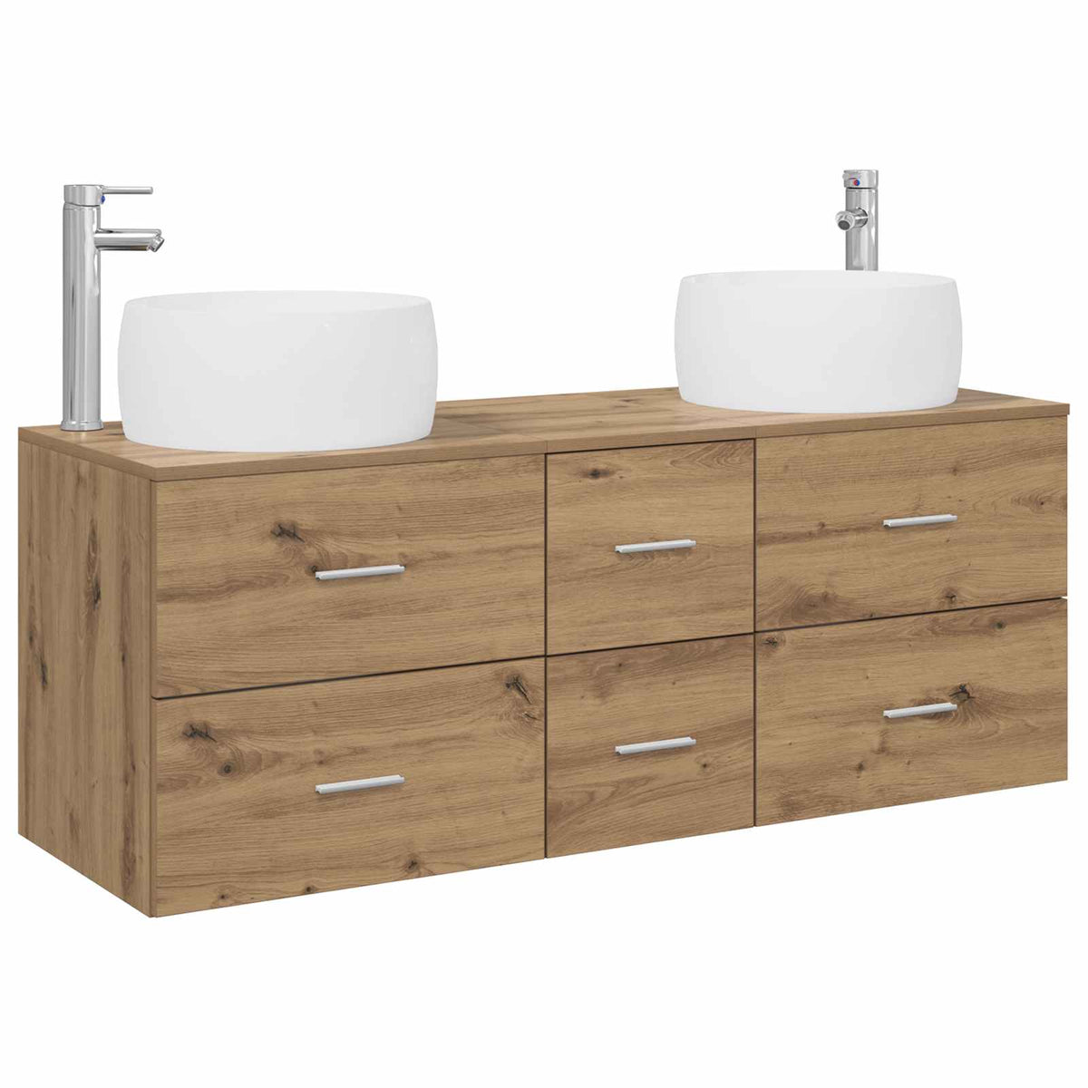 vidaXL Bathroom Furniture Set 3 pcs Artisan Oak 49.5 x 44.5 x 66 cm 2