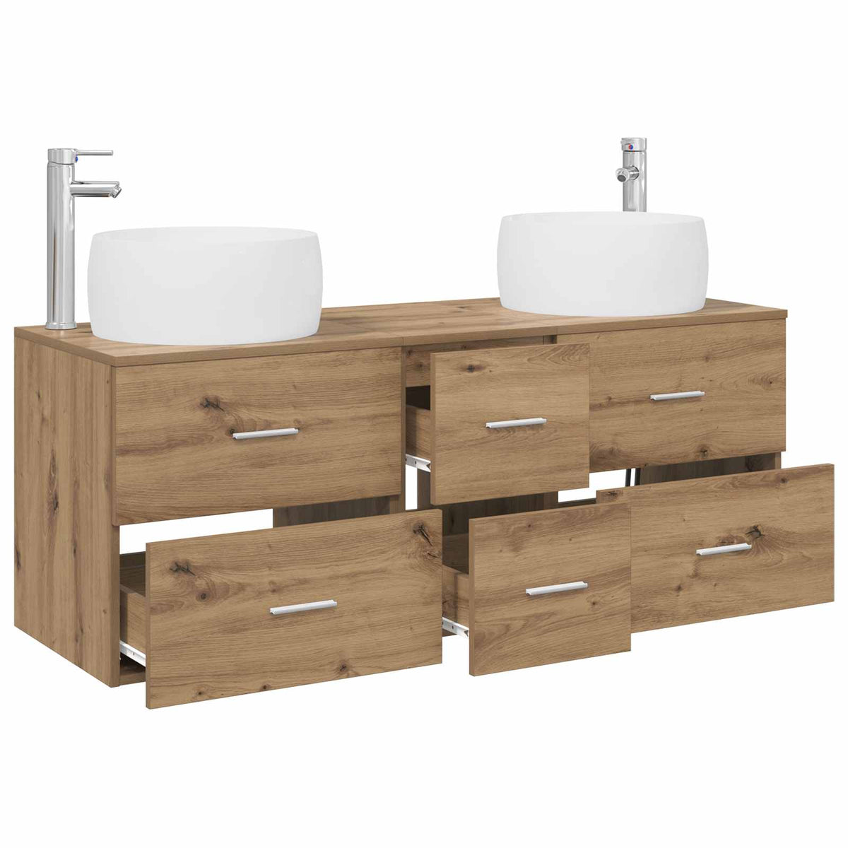 vidaXL Bathroom Furniture Set 3 pcs Artisan Oak 49.5 x 44.5 x 66 cm 3