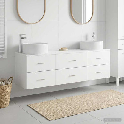 vidaXL Bathroom Furniture Set 3 pcs White 161 x 44.5 x 80 cm 1