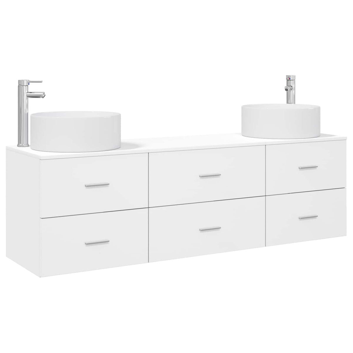 vidaXL Bathroom Furniture Set 3 pcs White 161 x 44.5 x 80 cm 2