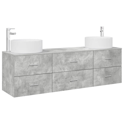 vidaXL Bathroom Furniture Set 3 pcs Concrete Grey 161.5 x 44.5 x 80 cm 2