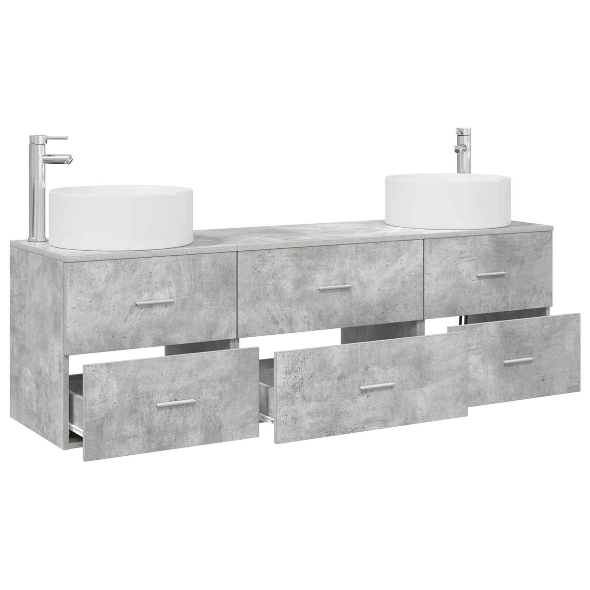 vidaXL Bathroom Furniture Set 3 pcs Concrete Grey 161.5 x 44.5 x 80 cm 3