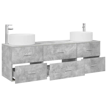 vidaXL Bathroom Furniture Set 3 pcs Concrete Grey 161.5 x 44.5 x 80 cm 3