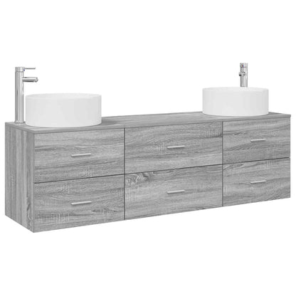 vidaXL Bathroom Furniture Set 3 pcs Grey Sonoma 161.5 x 44.5 x 80 cm 2
