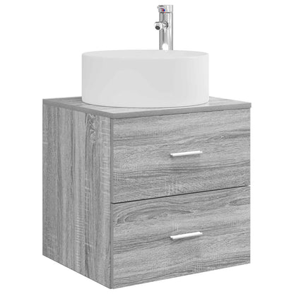 vidaXL Bathroom Furniture Set 3 pcs Grey Sonoma 161.5 x 44.5 x 80 cm 4