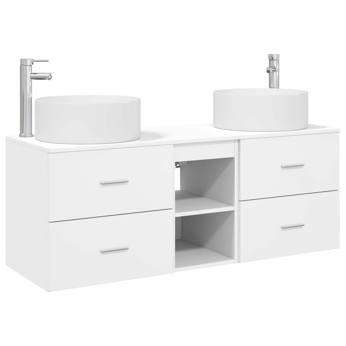 vidaXL Bathroom Furniture Set 3 pcs White 129 x 44.5 x 80 cm 2