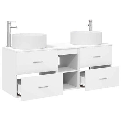 vidaXL Bathroom Furniture Set 3 pcs White 129 x 44.5 x 80 cm 4