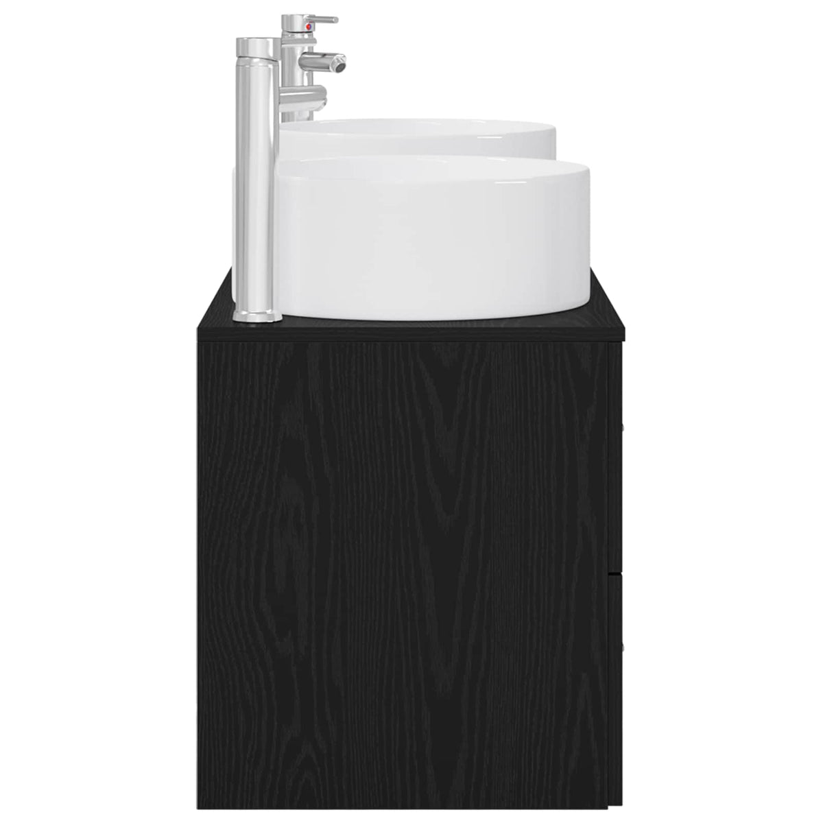 vidaXL Bathroom Furniture Set 3 pcs Black 129 x 44.5 x 80 cm 6