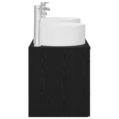 vidaXL Bathroom Furniture Set 3 pcs Black 129 x 44.5 x 80 cm 6