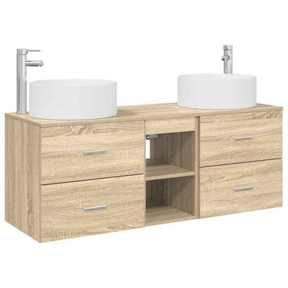 vidaXL Bathroom Furniture Set 3 pcs Sonoma Oak 129 x 44.5 x 80 cm 2